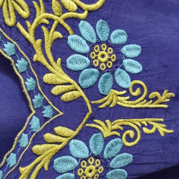 JOHNNY WAS PURPLE SILK BLOUSE 1X - Picture 4 of 4